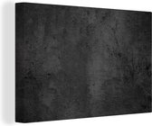 Canvas Schilderij Beton - Robuust - Vintage - Rustiek - Grijs - Zwart - 90x60 cm - Wanddecoratie