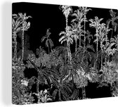 Canvas Schilderij Palm - Jungle - Tropical - 80x60 cm - Wanddecoratie