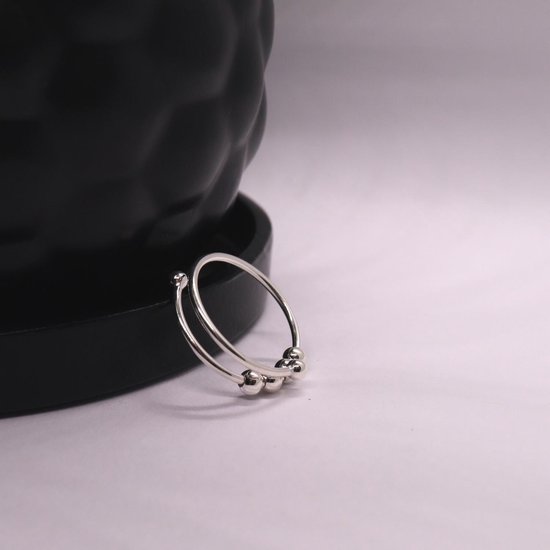 Anxiety Ring - (Dubbele ring) - Stress Ring - Fidget Ring - Anxiety Ring For Finger - Draaibare Ring Dames - Spinning Ring - Spinner Ring - Zilver 925 - Despora