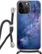 Case Company® - Hoesje met koord geschikt voor iPhone 14 Pro Max hoesje met Koord - Nebula - Telefoonhoesje met Zwart Koord - Extra Bescherming aan alle Kanten en Over de Schermrand