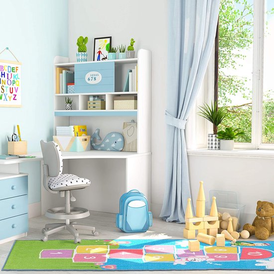 the carpet Happy Life - Kinderkamer, kindertapijt, speeltapijt, wasbaar, wegtapijt, wegen, jungle, dieren, auto, Beige, 140 x 200 cm
