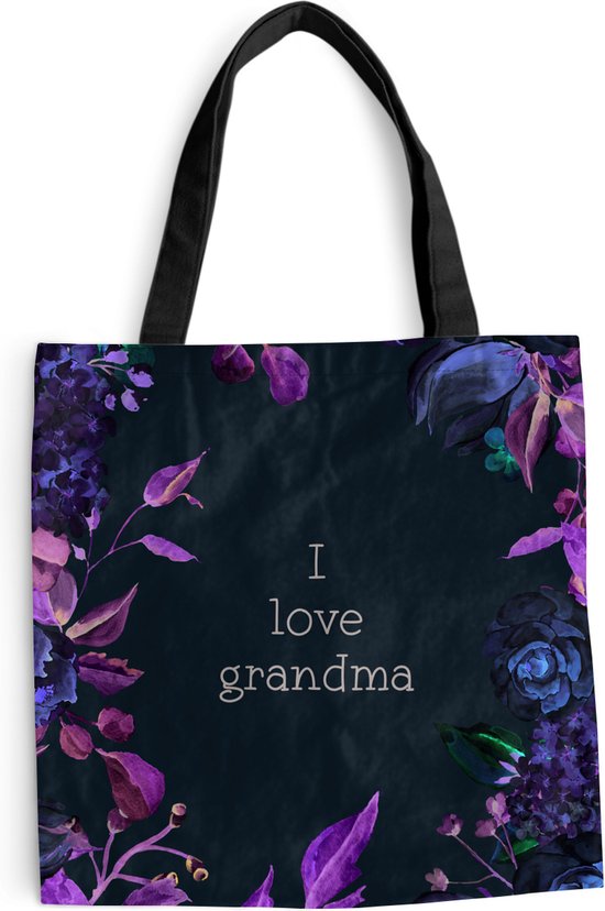 MuchoWow® Schoudertas - Strandtas - Big Shopper - Boodschappentas - Quotes - I love grandma - Spreuken - Oma - 45x45 cm - Katoenen tas