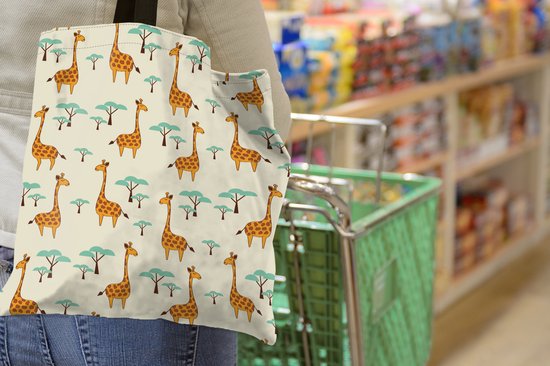 Sac bandoulière - Sac de plage - Shopper Girafe - Animaux - Motifs - 40x40 cm - Sac coton