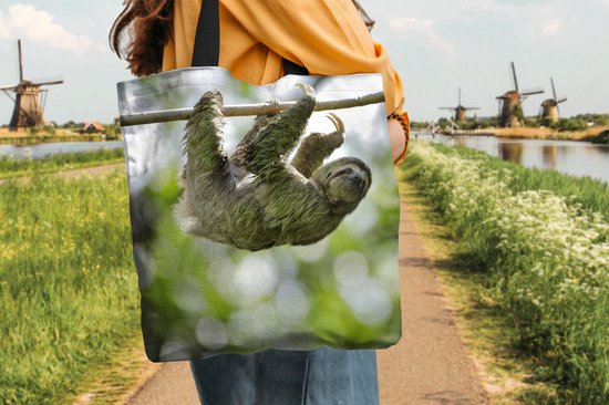 Sac bandoulière - Sac de plage - Shopper Un paresseux pend dans les arbres - 45x45 cm - Sac en coton