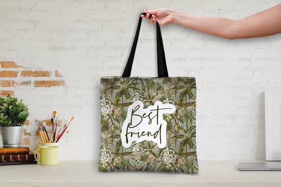 MuchoWow® Sac bandoulière - Sac de plage - Shopper Proverbes - Citations - BFF - Best ami - Meilleurs amis - 40x40 cm - Sac en coton