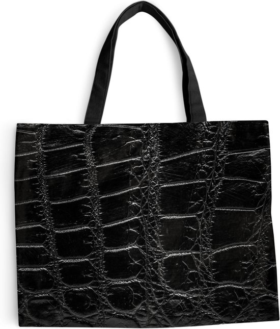 Sac Bandoulière - Sac De Plage - Shopper Imprimé Animal - Crocodiles - Cuir - 50x40 cm - Sac Coton