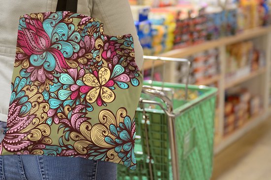 Sac Bandoulière - Sac De Plage - Motif Shopper - Feuilles - Abstrait - 40x40 cm - Sac Coton