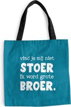 MuchoWow® Schoudertas - Strandtas - Big Shopper - Boodschappentas - Ik word grote broer - Broer - Quotes - Spreuken - Familie - 40x40 cm - Katoenen tas