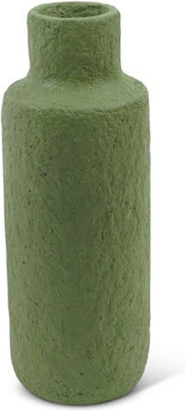 Kinta Vase Porridge Green - 23 cm - commerce équitable en papier mâché et bouteille en plastique recyclé