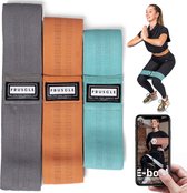 Fruscle® Weerstandsbanden set - Benen en billen trainen - fitness elastiek yoga crossfit- ebook en opbergtas