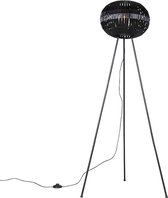 QAZQA zoe - Moderne Vloerlamp | Staande Lamp - 1 lichts - H 137 cm - Zwart - Woonkamer | Slaapkamer | Keuken
