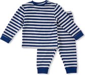 Little Label Pyjama Jongens Maat 92/2Y - grijs, donkerblauw - Gestreept - Pyjama Kind - Zachte BIO Katoen