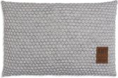 Knit Factory Juul Sierkussen - Licht Grijs/Beige - 60x40 cm - Kussenhoes inclusief kussenvulling