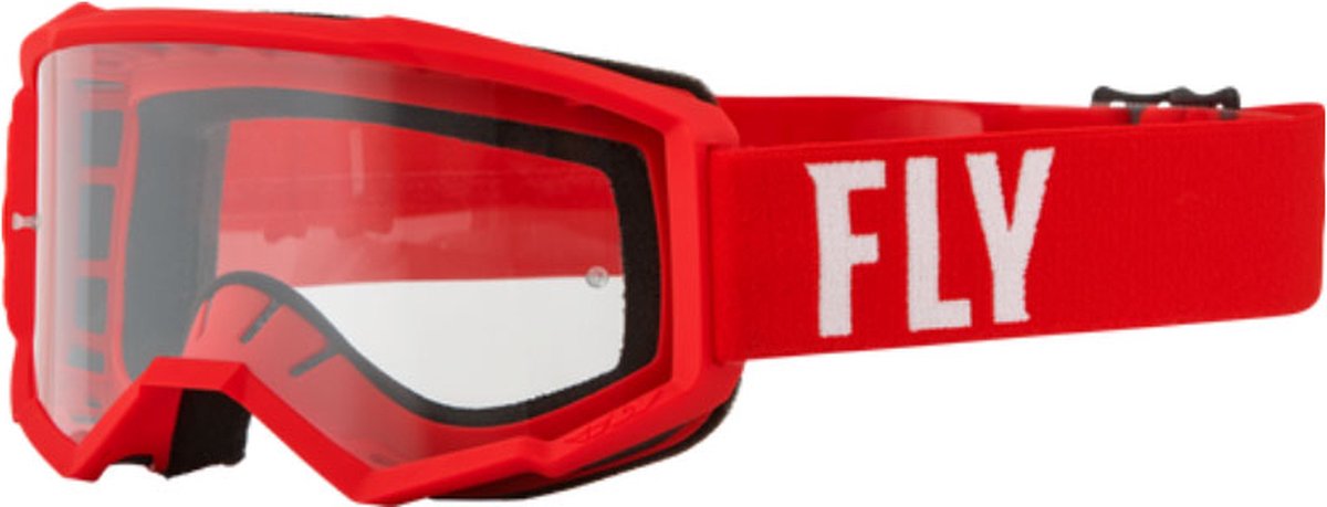 FLY Racing Focus Goggle Red White Clear Lens -