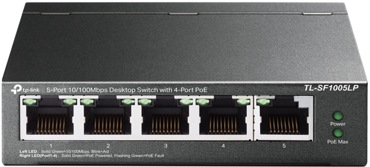 TP-LINK TL-SF1005LP - Netwerk Switch - Unmanaged - PoE
