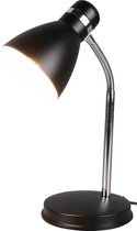 LED Bureaulamp - Tafelverlichting - Trion Himaya - E27 Fitting - Rond - Mat Zwart - Aluminium