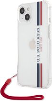 U.S. Polo Vertical Stripes Back Cover - Geschikt voor Apple iPhone 13 Mini (5.4") - Transparant