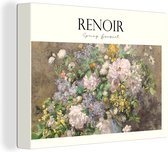 Canvas - Canvas schilderij - Bloemen boeket - Bloemen - Vaas - Delftsblauw - Renoir - Canvas schildersdoek - Oude meesters - 40x30 cm