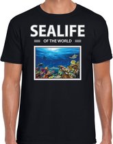 Dieren foto t-shirt Vissen - zwart - heren - sealife of the world - cadeau shirt Vis liefhebber L