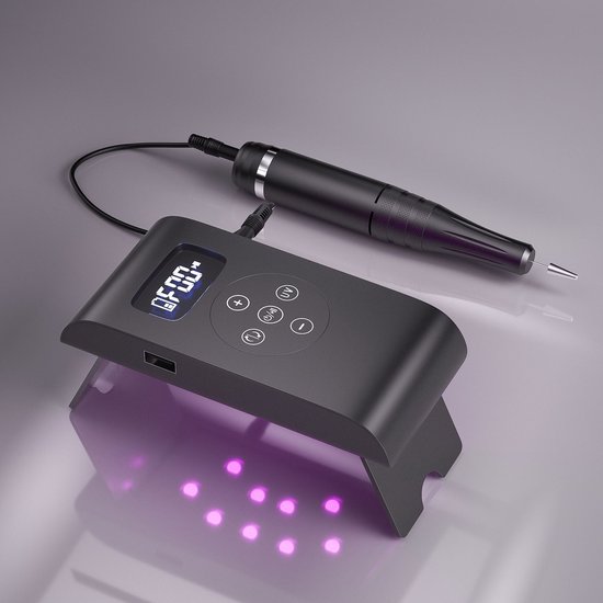 2 in 1 Nagelfrees UV/LED Lamp-Zwart-Oplaadbare/Draadloze Nagelfrees-Nagelfrees- Manicure/pedicure voeten en handen-Acrylnagels-Gelnagels-UV/LED…
