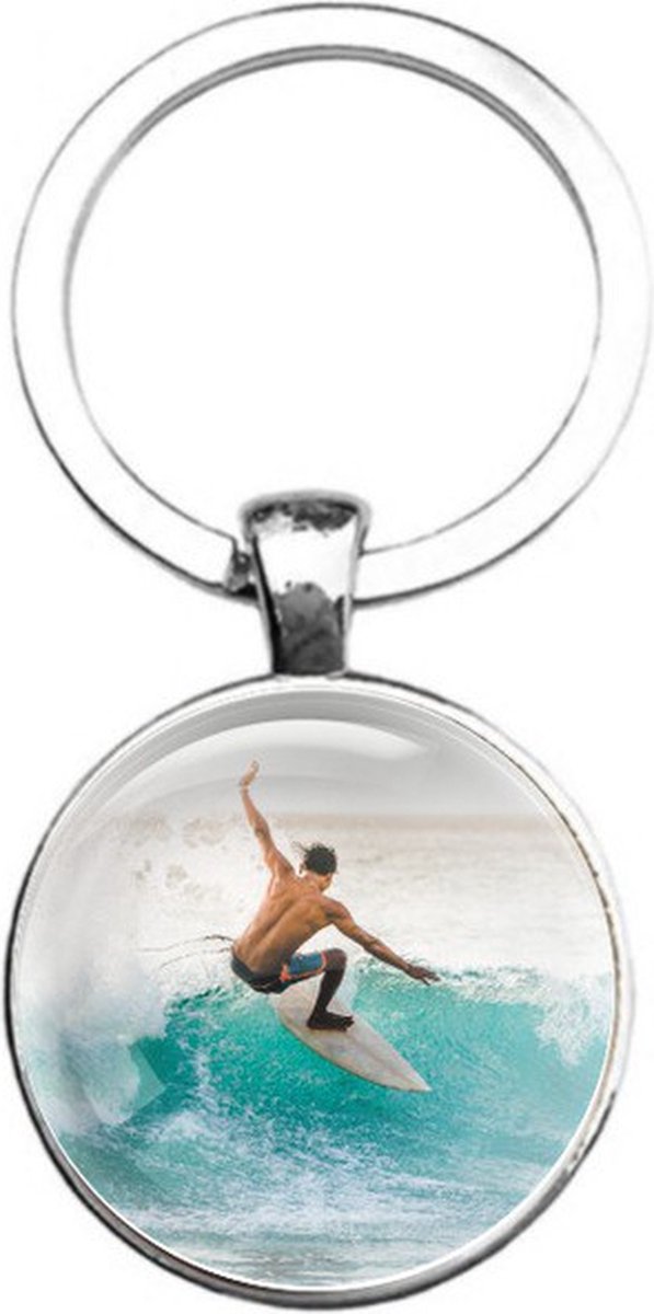 Sleutelhanger Glas - Surfen