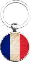 Sleutelhanger Glas - Vlag Frankrijk