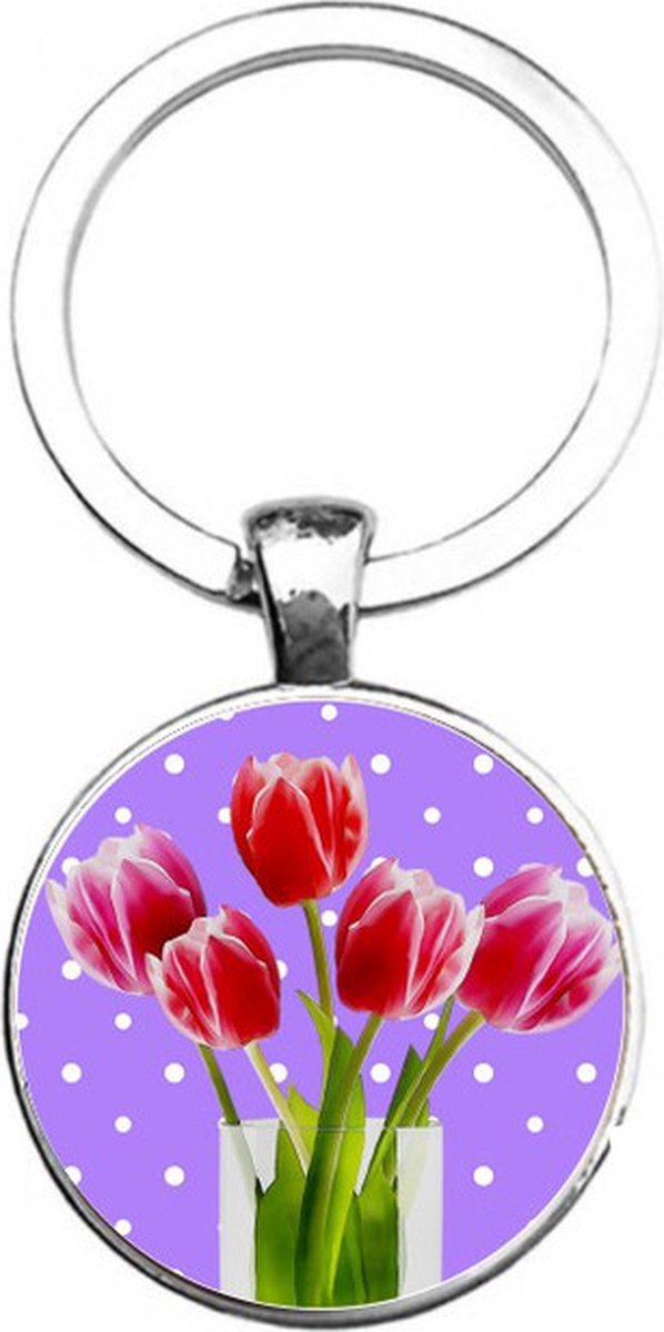 Sleutelhanger Glas - Tulpen