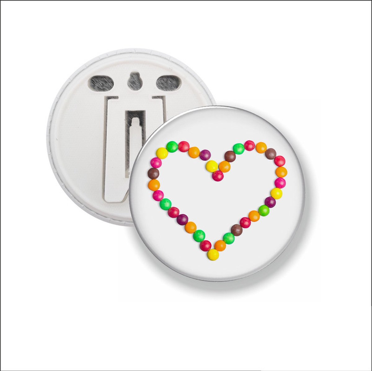Button Met Clip - Hart