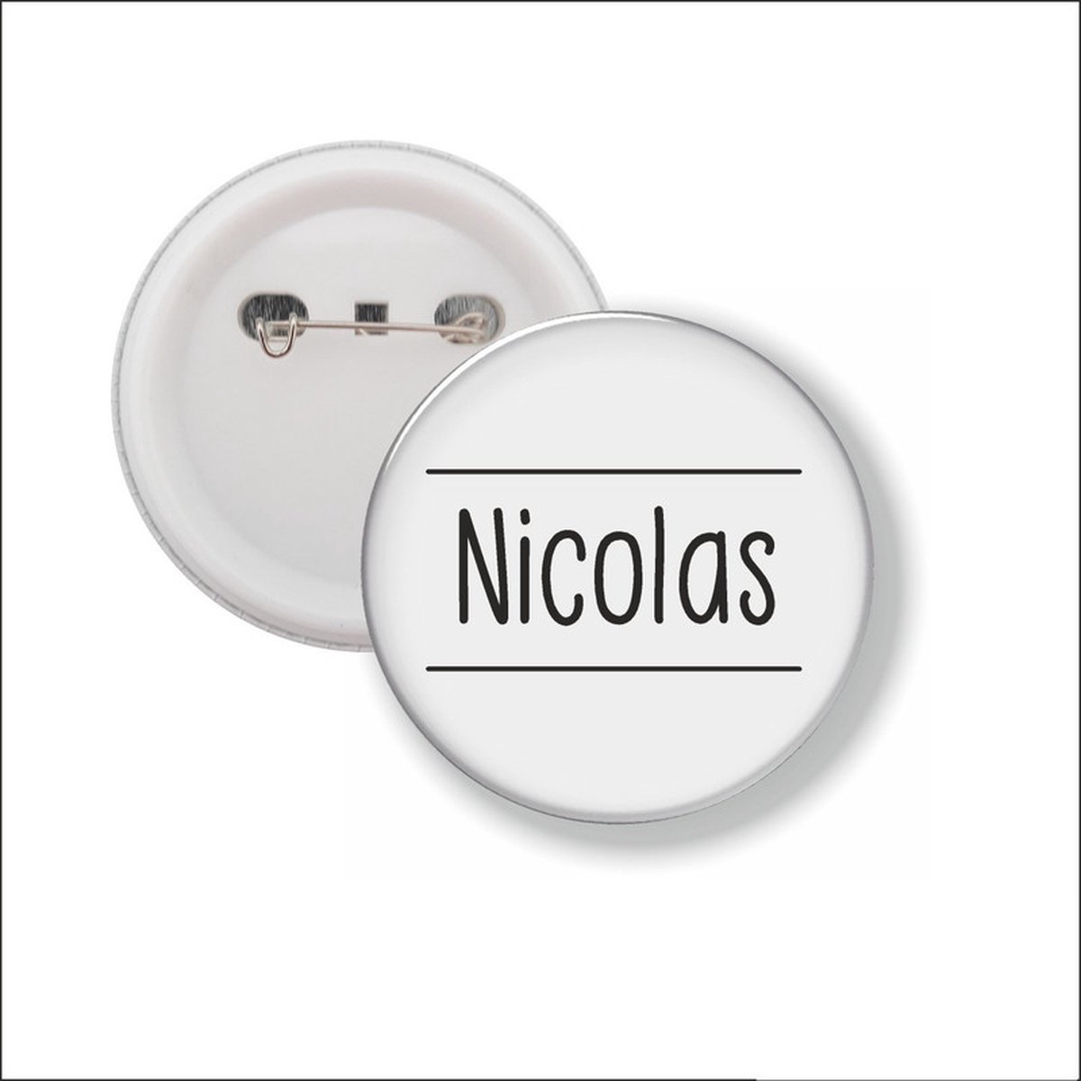 Button Met Speld 58 MM - Nicolas