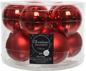 Decoris kerstballen glas mix glanzend mat D6cm kerstrood dia6.00cm