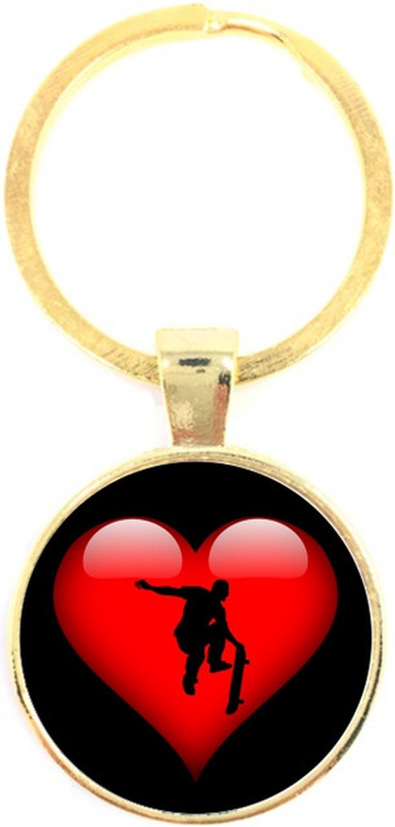 Sleutelhanger Glas - Skateboarden