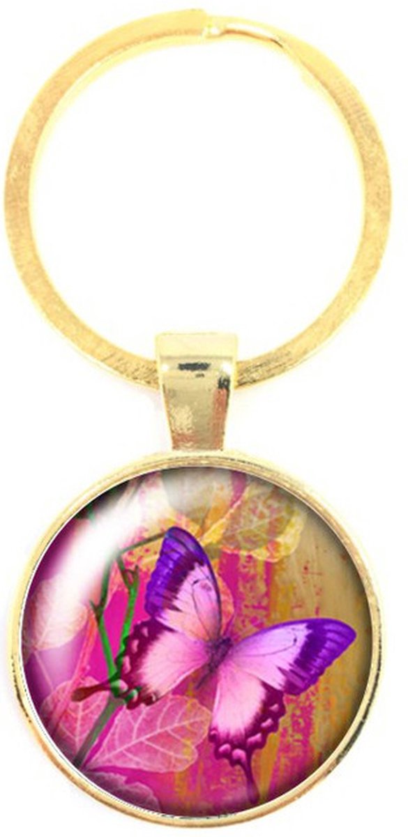 Sleutelhanger Glas - Vlinder