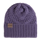 Knit Factory Sally Gebreide Muts Heren & Dames - Beanie hat - Violet - Grofgebreid - Warme paarse Wintermuts - Unisex - One Size
