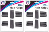 Diverse formaten zwarte haar schuifspeldjes 240x stuks 4,3 en 6,2 cm - Bobby pins haarspelden