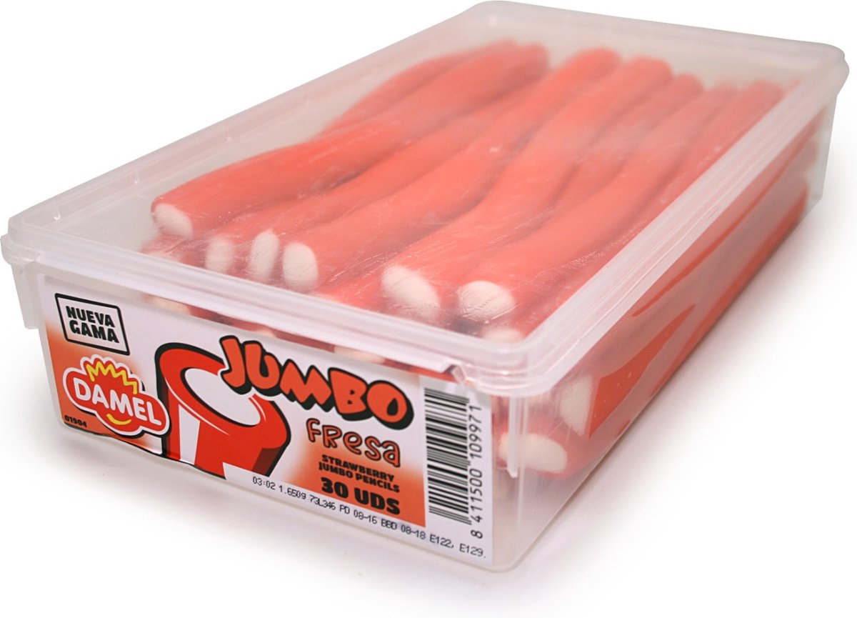 Damel Jumbo Aardbei Sticks 30 Stuks
