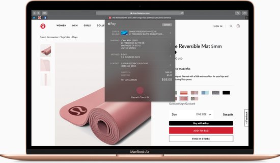 Apple MacBook Air Intel® Core™ i5 Laptop 33,8 cm (13.3") 8 GB LPDDR3-SDRAM 256 GB SSD Wi-Fi 5 (802.11ac) macOS Mojave Goud