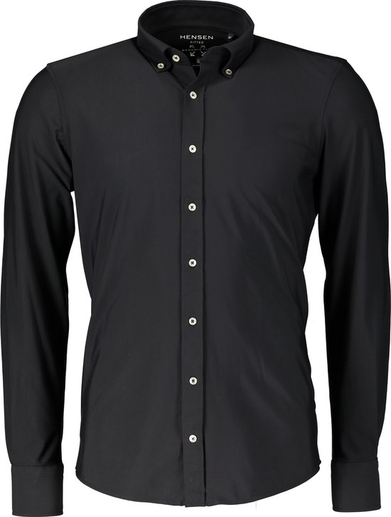 Hensen Overhemd - Body Fit - Zwart - L