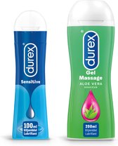 Durex - 300ml Glijmiddel - Play Sensitive 1x100ml - Play Massage 2/1 Aloe 1x200ml - Voordeelverpakking
