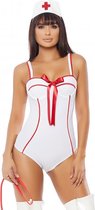 In Perfect Health Sexy Nurse Costume - White - Maat L/XL - Lingerie For Her - white - Discreet verpakt en bezorgd