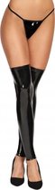 ILO Vinyl Zipper Stockings - Black - Maat Queen Size - Lingerie For Her - black - Discreet verpakt en bezorgd