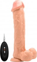 Vibrating Realistic Cock - 11" - With Scrotum - Skin - Realistic Vibrators - skin - Discreet verpakt en bezorgd