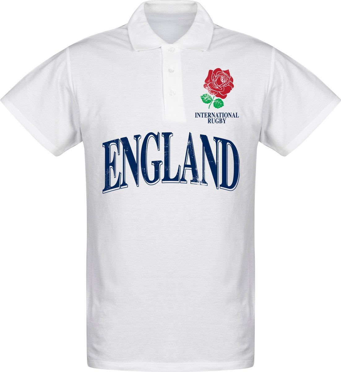 Engeland Rose International Rugby Polo Shirt - Wit - 3XL
