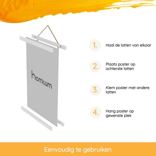 Porte- affiche Homium 30 cm - Bois - Wit - Système de Homium magnétique