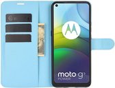 Motorola Moto G9 Power Hoesje Portemonnee Book Case Blauw