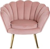 Kinderstoel roze velvet velours gouden poten (r-000SP35940)