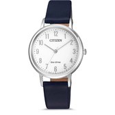 Citizen  EM0571-16A Horloge - Leer - Blauw - Ø 30 mm