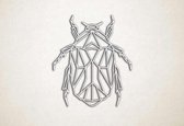 Line Art - Beetle - XS - 29x25cm - EssenhoutWit - geometrische wanddecoratie