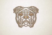 Line Art - Hond - Engelse Bulldog - S - 45x54cm - Eiken - geometrische wanddecoratie