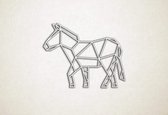 Line Art - Paard 1 - M - 60x77cm - EssenhoutWit - geometrische wanddecoratie