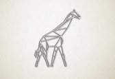 Line Art - Giraffe 1 - S - 55x45cm - EssenhoutWit - geometrische wanddecoratie